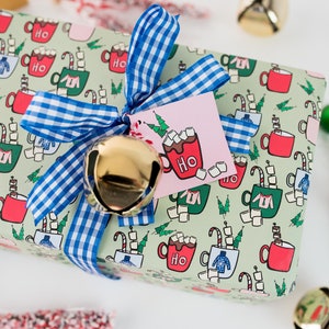 Christmas, Hot Cocoa, Wrapping Paper, Cup of Joe, Hygge, Coffee, Holiday, Cozy, Holiday Gift Wrap, Wrapping Paper Sheet, Whimsical