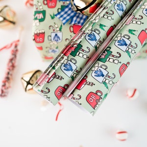 Christmas, Hot Cocoa, Wrapping Paper, Cup of Joe, Hygge, Coffee, Holiday, Cozy, Holiday Gift Wrap, Wrapping Paper Sheet, Whimsical image 4