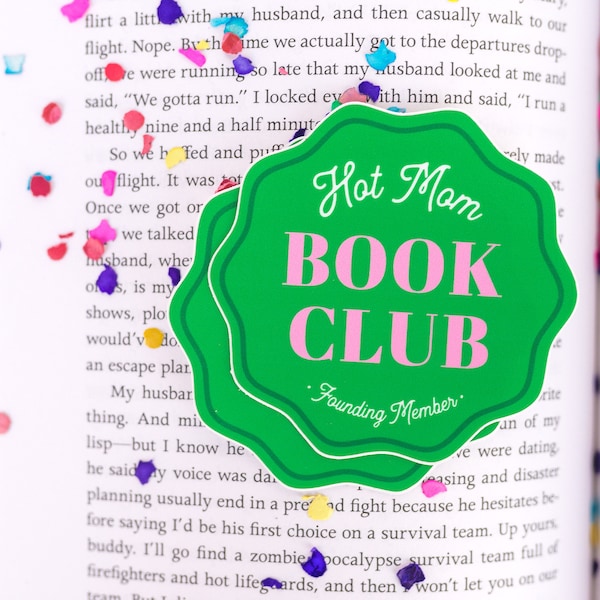 Book Club, Sticker, Reading, Meeting Group, Member, Bookworm, Library Nerd, Reader, Gift for Host, Hot Mom, Stocking Stuffer, Gift Under 5