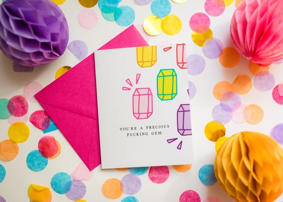 Card for Best Friend, Greeting Card, Gift, Precious Gem, Sweary, Thank You, Just Because, You're The Best, Snail Mail, Francine and Georgia