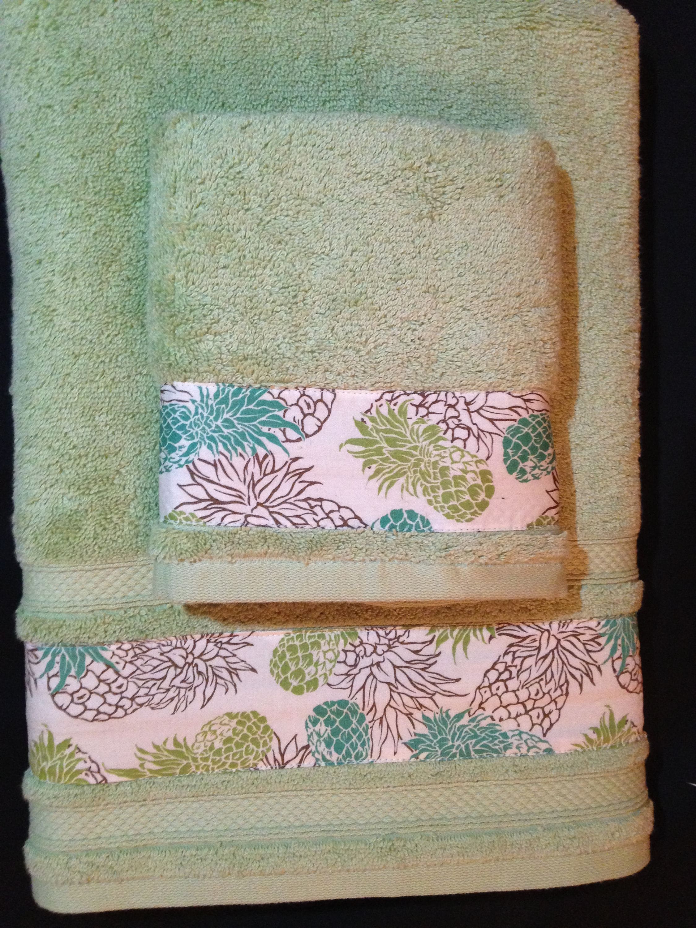 Pineapple Print Bath & Hand Towel Set of 2 Etsy