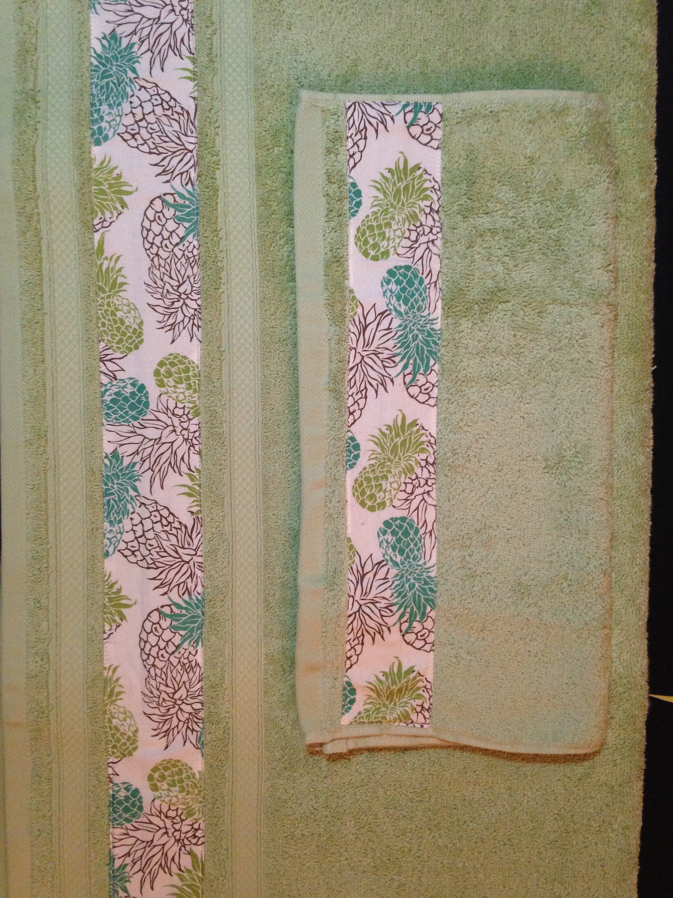 Pineapple Print Bath & Hand Towel Set of 2 Etsy
