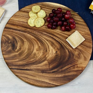 Medium Round Charcuterie Board - East Indian Walnut - Cutting Board - Round Serving Board - Butter Board - Charcuterie - 15inch Diameter