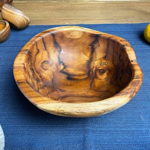 Live Edge Teak Wood Hand Carved Small Bowl