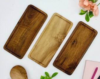 Father's Day Engraved Teak Wood Valet Tray - 12"x 5" - Catch all tray - serving tray - candy plate - fruit dish - housewarming gift