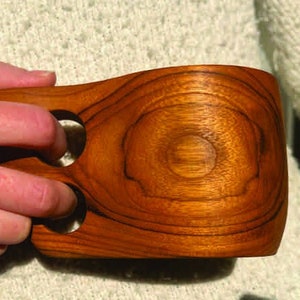 Taza de café Kuksa de teca: taza de madera escandinava tallada a mano, personalizada