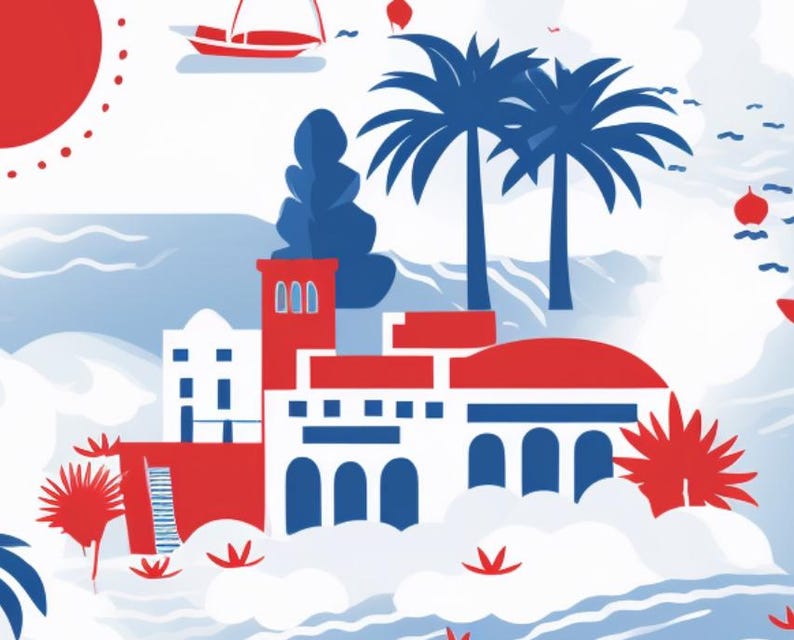 Greek inspired Digital Tile Patterns: Instant Download Mediterranean