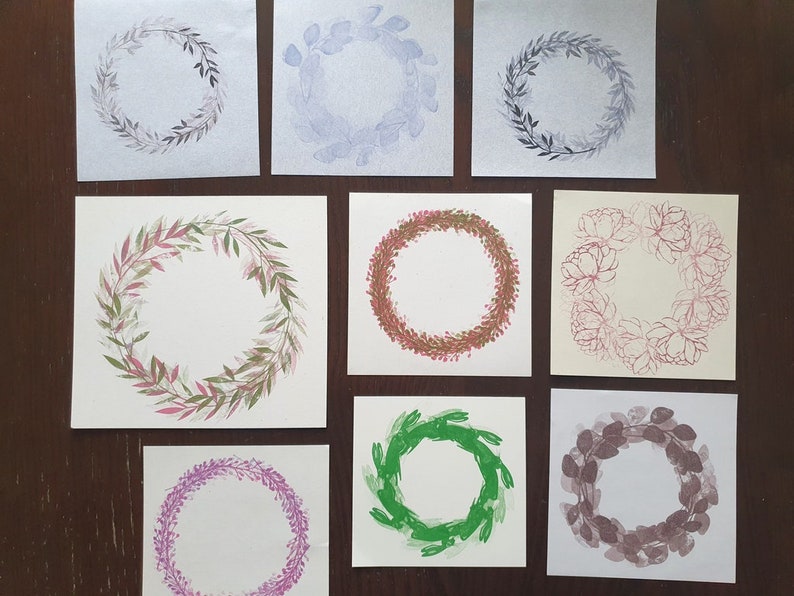 Printed ephemera pack no 14 set of 30, wreath prints, vintage style paper, snail mail insert, botanical sheet, scrapbooking design, image 5