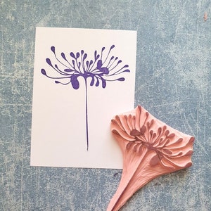 japanese lily rubber stamp for handmade cards, asian flower stamp, wild stamp decor, vintage postage, wedding diary, lotus dandelion pattern image 10