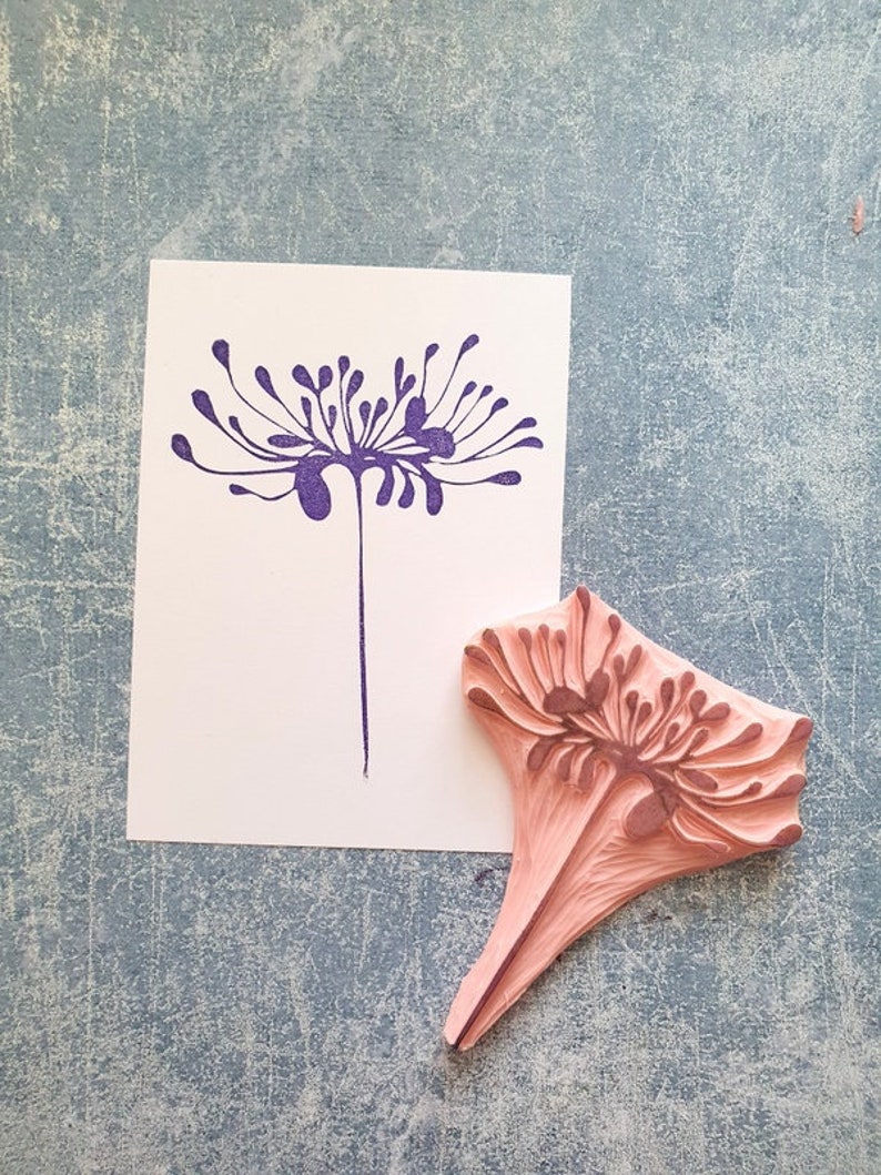 japanese lily rubber stamp for handmade cards, asian flower stamp, wild stamp decor, vintage postage, wedding diary, lotus dandelion pattern image 10