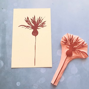 Sello de goma de aciano para álbumes de recortes, sello floral para hacer tarjetas, ceremonia de boda boho, regalo para el mejor amigo, diario basura,