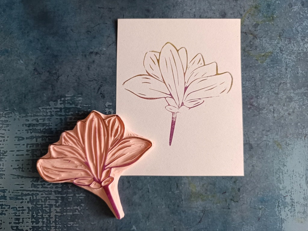 Magnolia rubber stamp for scrapbooking, blossom flower stamp for cardmaking, floral garden, traveler journal, Mother's Day gift,