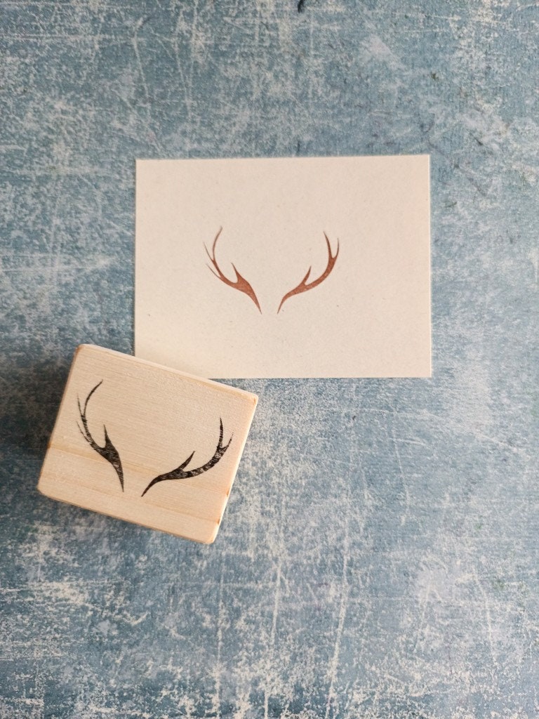 Antler wedding stamp (Initials with special date), Personalized stamps –  Japanese Rubber Stamps