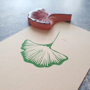 Ginkgo rubber stamp for daily journal, botanical stamp for paper lovers, image 4