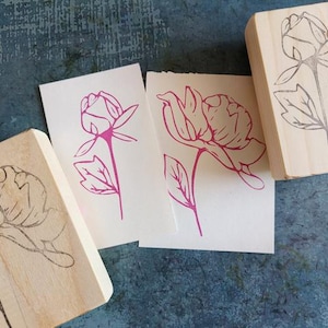 Ensemble de tampons en caoutchouc pivoine, beau tampon de fleurs pour la décoration de mariage, modèle décoratif shabby chic, aquarelle printanière éphémère, élégant