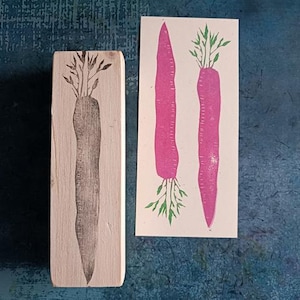 Tampon en caoutchouc carotte à imprimer sur des sacs en tissu, tampon de légumes du jardin pour le scrapbooking, plante verte, cadeau éco-responsable, emballage nature