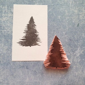 Christmas tree rubber stamp for scrapbooking, Pine tree stamp for cardmaking, winter wishes embellishment, gift for crafters, artist pattern