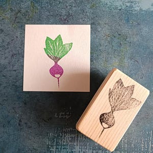 Radish rubber stamp, vegetable stamp for gardener, decorative stamp for art journal