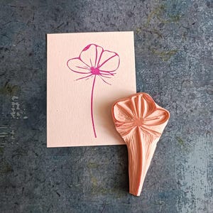 Tampon en caoutchouc de fleurs sauvages pour journal indésirable, tampon coquelicot pour cartes de voeux, cadeau pour sœur, carte postale postale, papeterie vintage,