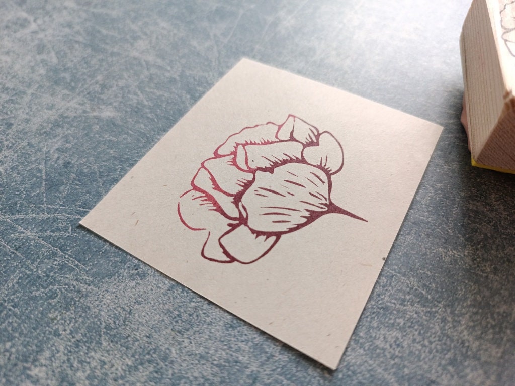 Peony Rubber Stamp for Art Journaling, Rose Petals Stamp, Botanical ...