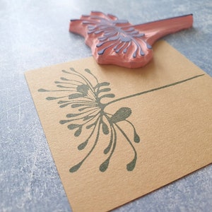 japanese lily rubber stamp for handmade cards, asian flower stamp, wild stamp decor, vintage postage, wedding diary, lotus dandelion pattern image 6