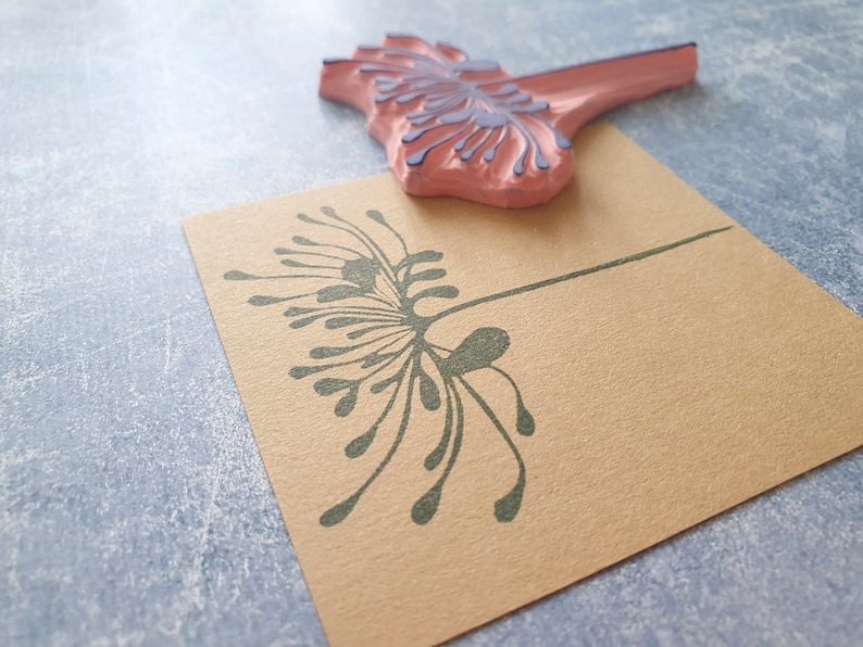 japanese lily rubber stamp for handmade cards, asian flower stamp, wild stamp decor, vintage postage, wedding diary, lotus dandelion pattern image 6