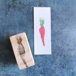Tampon en caoutchouc carotte à imprimer sur des sacs en tissu, tampon de légumes du jardin pour le scrapbooking, plante verte, cadeau éco-responsable, emballage nature