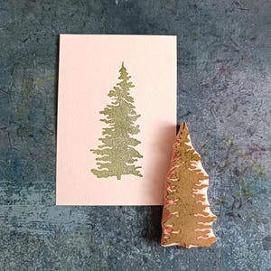 Rubberstempel kerstboom voor knutselen voor de feestdagen, rustieke groenblijvende boomstempel, vakantiestempel voor kerstkaarten
