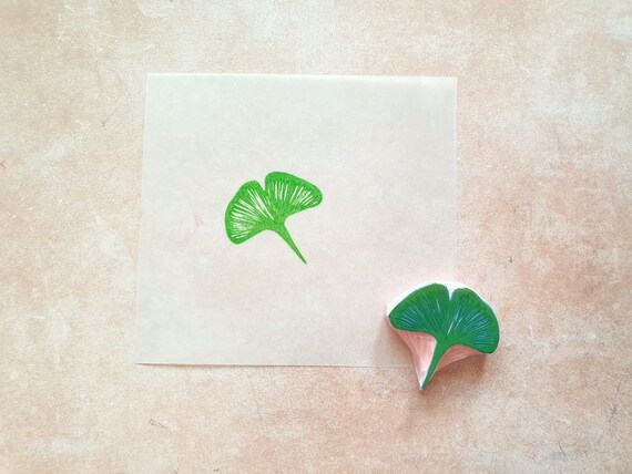 Leaf Stamp Ginko Leaf Rubber Stamp Botanical Stamp Nature Stamp