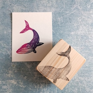 Walvis rubberstempel voor junk journal, oceaanvisstempel, aanbod van dierenkaarten, waterlevensdagboek, montessoriplaat, kunstjournaling,