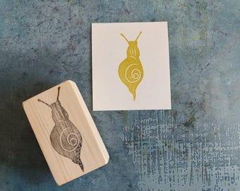 Snail rubber stamp, decorative stamp for snail mail, envelope embellishment,