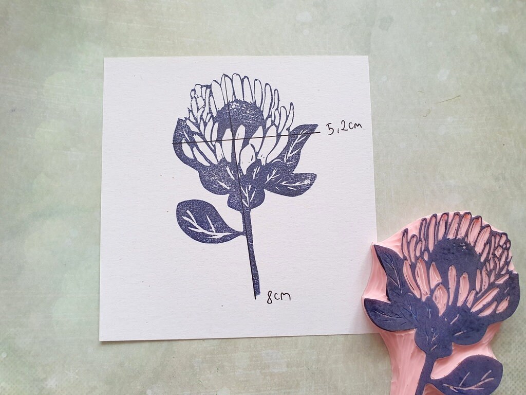 Protea Flower Rubber Stamp for Cardmaking, Exotic Flower Stamp for  Scrapbooking, Boho Wedding Decorative Print, Tropical Thistle, Journaling 