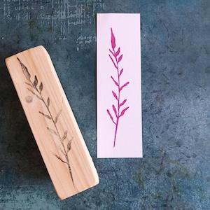 Tampon en caoutchouc brindille pour mariage shabby chic, papeterie bohème, création de papier, style floral, impression de jardin de prairie, tampon de découpage, scrapbooking