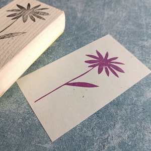 Daisy rubberstempel voor het maken van kaarten, wilde bloemenstempel voor junk journal, vintage bloemen ephemera, snail mail insert, drukblok,