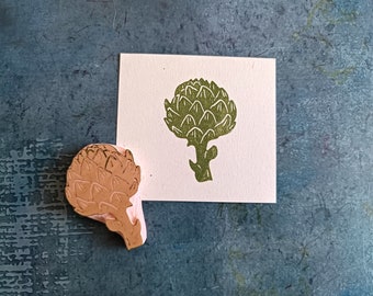 Artichoke rubber stamp for journal, Unique artichoke stamp for handmade projects, Vegetable stamp for scrapbooking