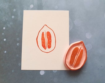 Kiwano rubber stamp for recipe journal, jelly melon stamp for bullet journal, exotic fruit stationery, Cucumis metuliferus, eco-friendly