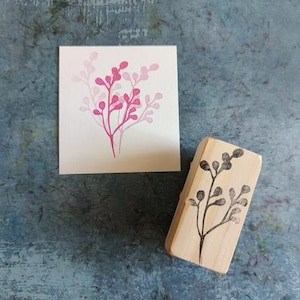 Tampon en caoutchouc gypsophile pour journal vintage, impression de couronnes pour artisans, éphémères kraft, pages de bullet journal, insert de planificateur de vie, brindille