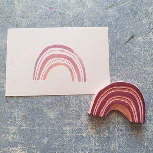 Sello de goma de arcoíris para bullet journal, papelería de arcoíris, sello de naturaleza, regalo para amantes del verano, adorno decorativo para tarjetas de felicitación