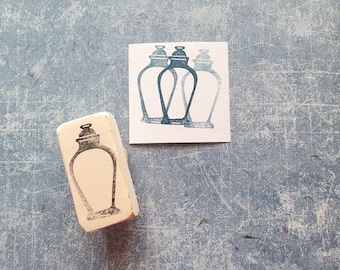 Tampon en caoutchouc de bouteille, tampon de pot vintage, impression de potion, décor de verrerie, accessoires de carnet de voyage, tampon de bougie, papeterie d’Halloween