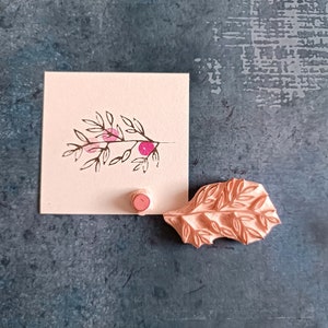 Mountain ash rubber stamp set, Forest berry twig, botanical art journal, Christmas woodland tile, montessori materials, educational supply image 1