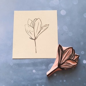 Tampon en caoutchouc de fleur de magnolia pour cardmakig, papeterie botanique de mariage, timbre de journal floral, anniversaire fait à la main, carte de fête des mères