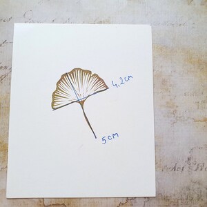 Ginkgo rubber stamp for daily journal, botanical stamp for paper lovers, image 9