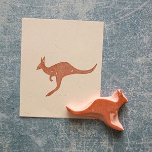 Tampon en caoutchouc kangourou pour les amateurs de courrier postal, tampon kangourou sautant pour tenir un journal, bloc d'impression animal australien, fête d'anniversaire exotique