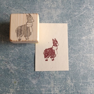 Winterlama-rubberstempel voor dagelijks decemberdagboek, bosdierenstempel, baby-alpaca, creatieve planner, efemere postzegel, kaartdecor