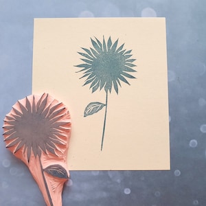 Tampon tournesol pour impression sur toutes les surfaces, tampon fleur de jardin pour fabrication de cartes, impression sur tissu, décoration shabby chic, papier printanier