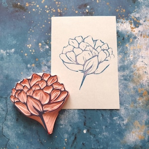 Rubberen bloemstempel voor kaarten maken, Scrapbookingstempel met bloemmotief, Bloesembloemstempel voor journaling