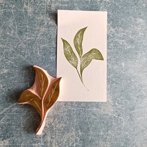 Leaves rubber stamp for cardmaking, floral stamp for svrapbooking, perfect gift for artist, naqture journal supplies image 1