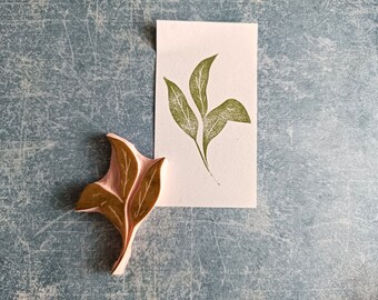 Leaves rubber stamp for cardmaking, floral stamp for svrapbooking, perfect gift for artist, naqture journal supplies