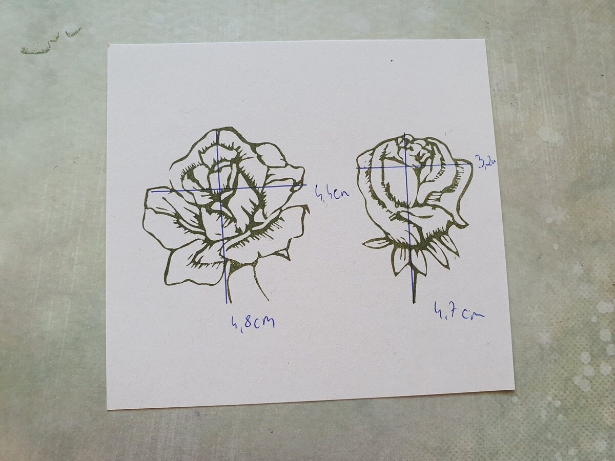 Rose Rubber Stamp Set of 2 for Elegant Wedding Ceremony, Victorian ...