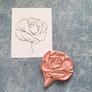 Timbro di gomma peonia per diario selvaggio, francobollo floreale, regalo per artigiano, arredamento shabby chic, elegante cancelleria nuziale, cerimonia glamour,